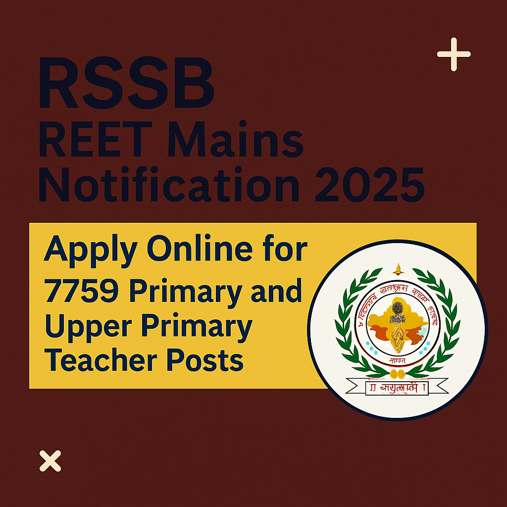 Rajasthan New REET Bharti 2025 7759 Posts