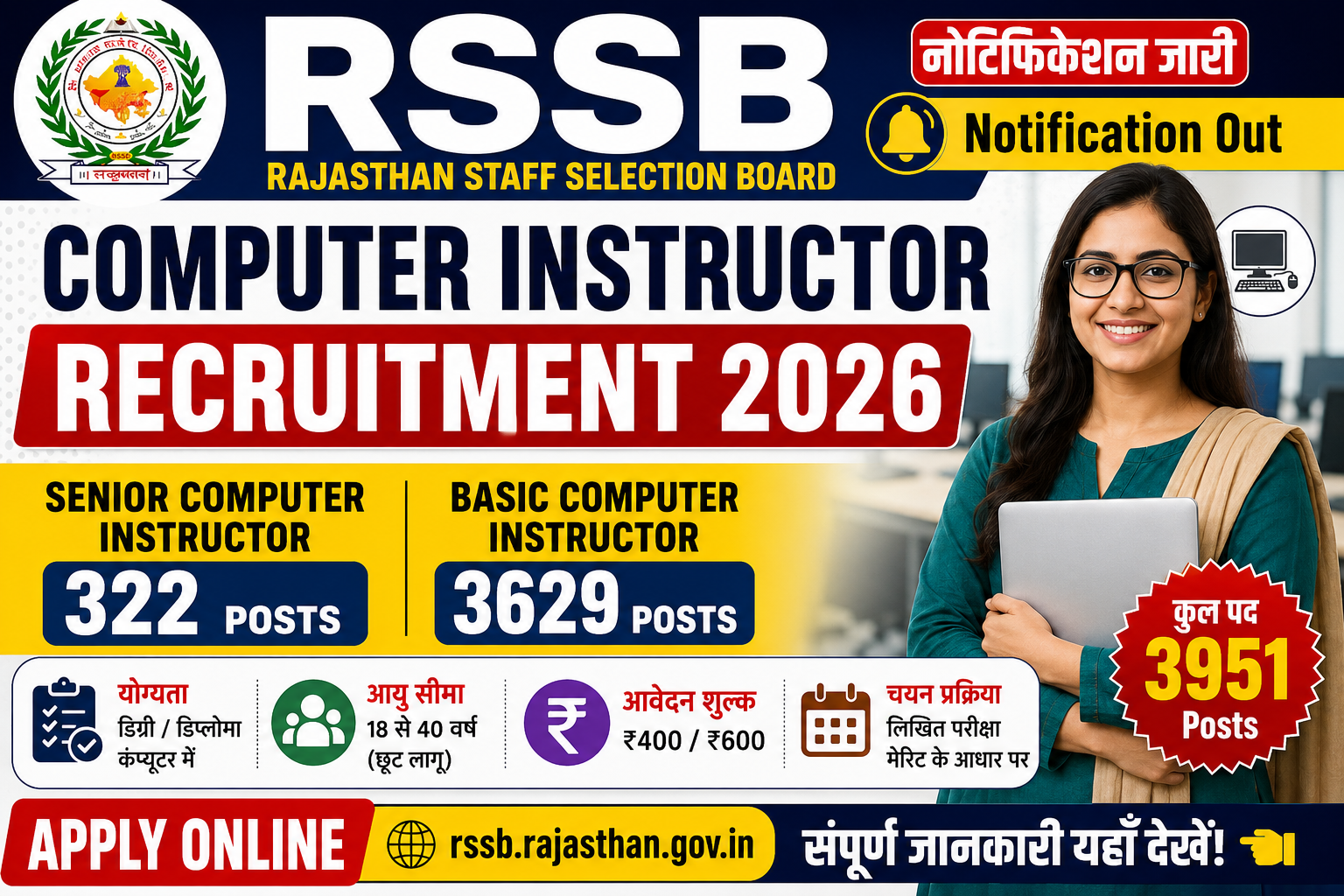 RSSB Senior Computer Instructor & Basic Computer Instructor Recruitment 2026