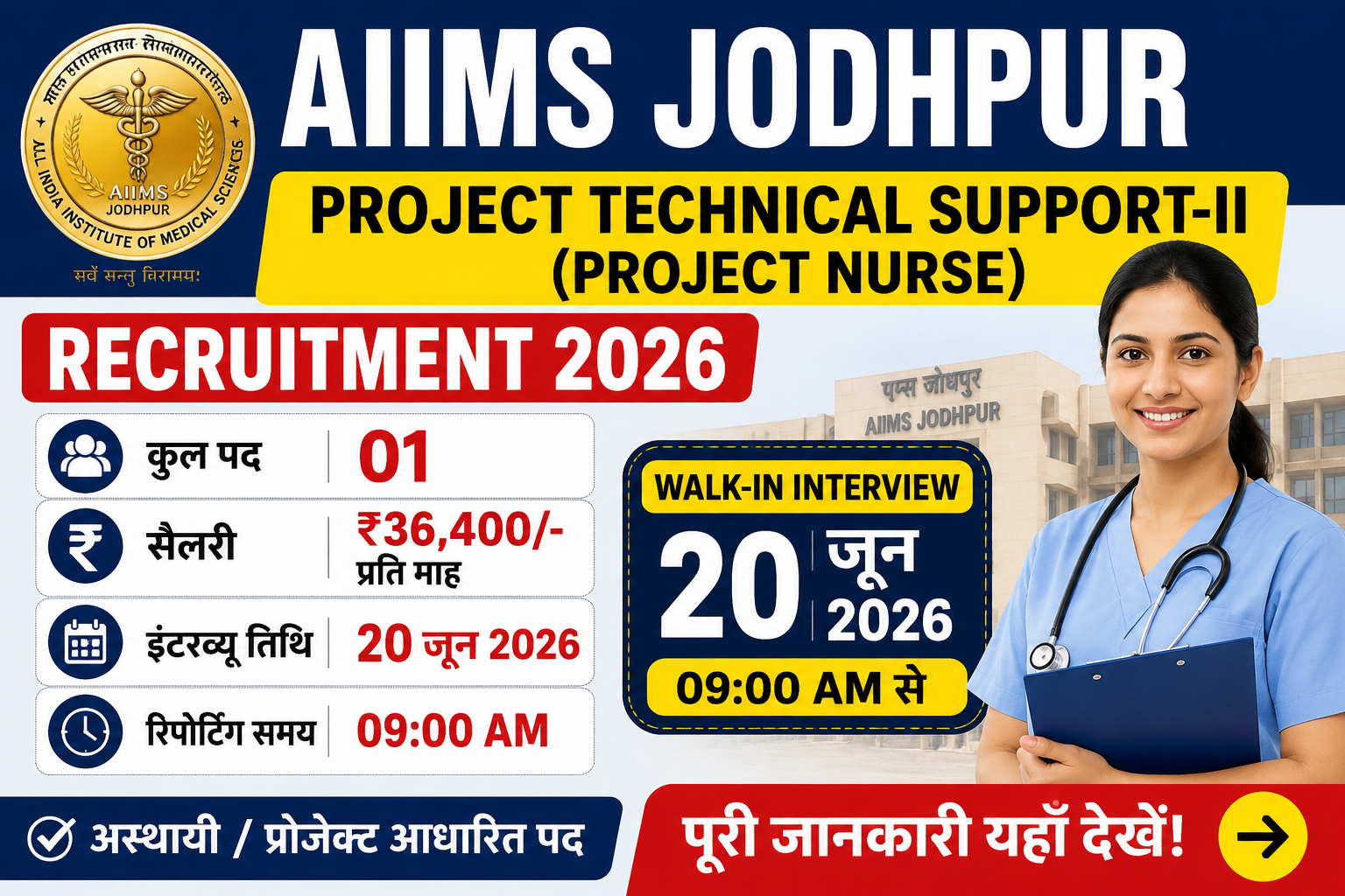AIIMS Jodhpur Project Technical Support-II Recruitment 2026 Notification PDF Download